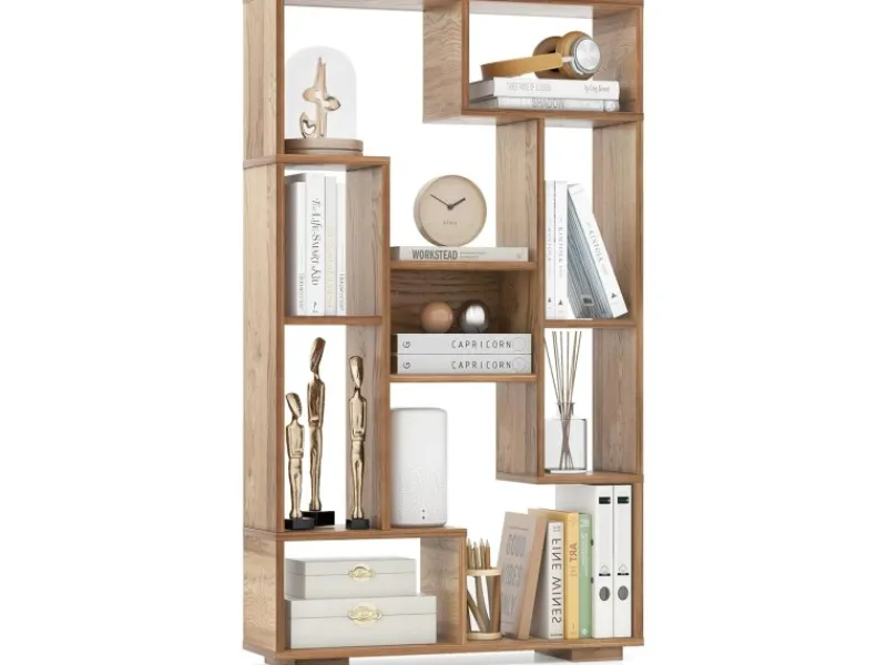 Costway Bücherregal mit 9 Fächern Standregal 120cm