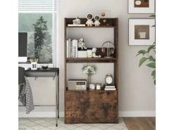 Costway Bücherregal mit Schublade 55 x 29 x 105 cm Rustikales Braun