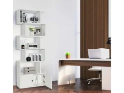 Costway Bücherregal mit Türen Standregal 183 x 70 x 23 cm