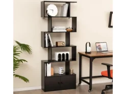 Costway Bücherregal mit Türen Standregal 183 x 70 x 23 cm