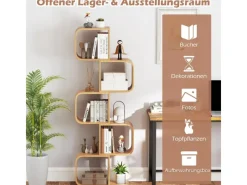 Best Costway Bücherregal S-förmig Aus Bambus Würfelregal mit 5 Etagen