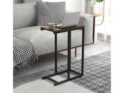 Costway Beistelltisch C-Form Sofatisch mit Metallgestell