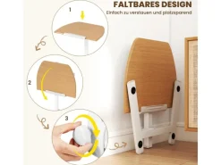 Costway Beistelltisch Höhenverstellbar mit Rollen Stehtisch