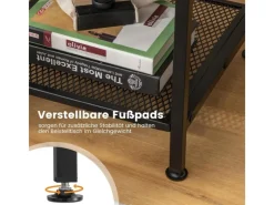 Discount Costway Beistelltisch Im Industriedesign Nachttisch mit Stauraum Braun