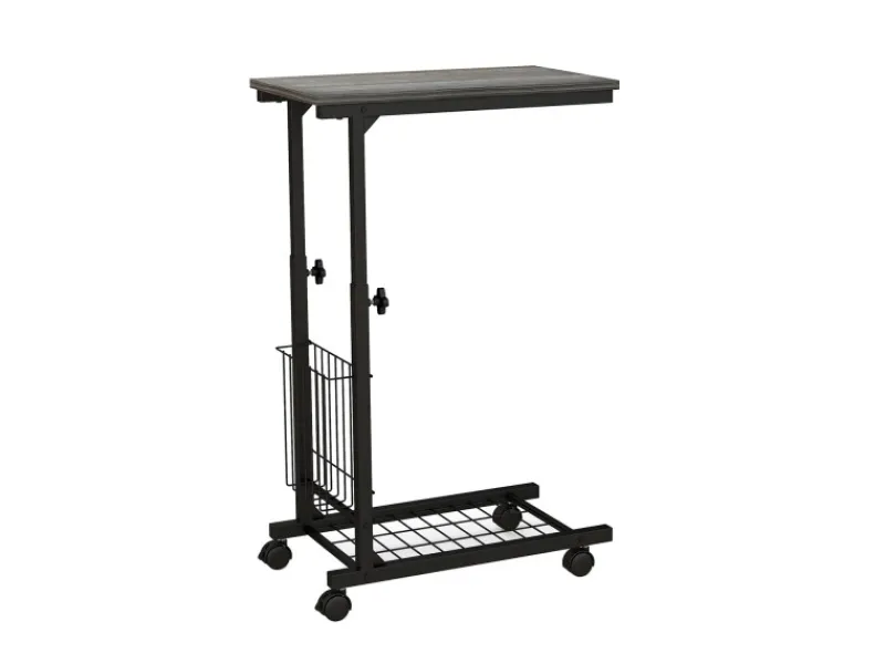 Best Costway Beistelltisch mit Rollen Laptoptisch Höhenverstellbar Grau