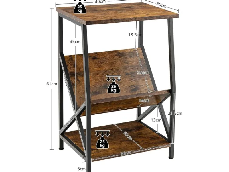 Sale Costway Beistelltisch 3-Stufiger Plattenspielerständer Couchtisch