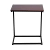 Costway C-förmig Beistelltisch Laptoptisch Metall 55x35x65cm Braun