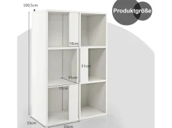 Costway 2er Set Bücherregal Aus Holz mit 3 Ebenen & Kippsicherung Weiß