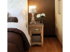 Clearance Costway 2er Set Beistelltisch mit Schublade und Ablage braun Gelb