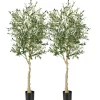 Hot Costway 2er Set Künstliche Olivenbaum Blättern Grün 180 cm