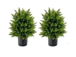 Costway 2er Set Kunstpflanze für Haus Büro Grün 55cm