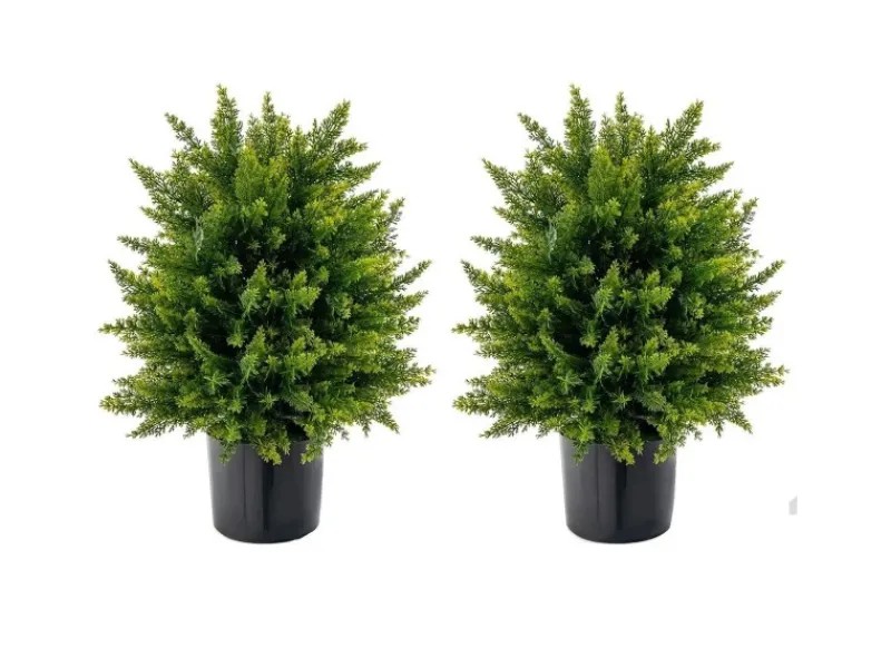 Costway 2er Set Kunstpflanze für Haus Büro Grün 55cm