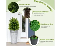 Costway 2er Set Kunstpflanze für Haus Büro Grün 55cm