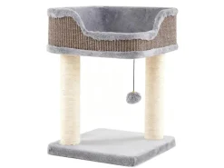 Costway Kratzbaum Klein mit Großem Plüschsitz Ball 38x38x51 cm