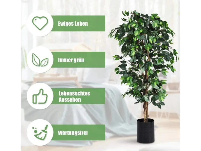 Costway Kunstpflanze für Zuhause Garten Büro 180 cm