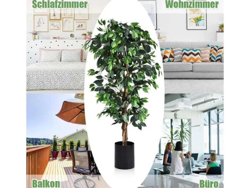 Costway Kunstpflanze für Zuhause Garten Büro 180 cm