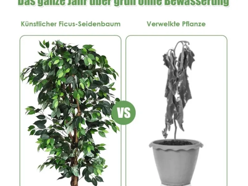 Costway Kunstpflanze für Zuhause Garten Büro 180 cm