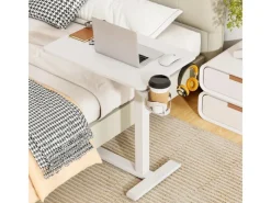 Costway Pflegetisch mit Rollen Betttisch Krankentisch