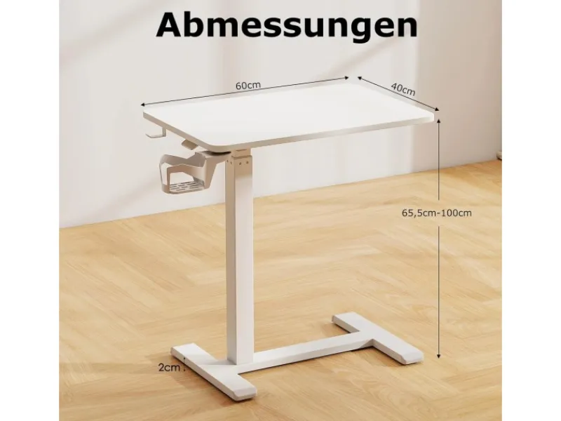 Costway Pflegetisch mit Rollen Betttisch Krankentisch