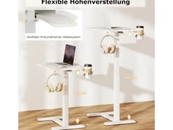 Costway Pflegetisch mit Rollen Betttisch Krankentisch