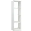 Costway Regal mit 4 Fächern Bücherregal Holz 38 x 142 x 33 cm Weiß