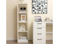 Costway Regal mit 4 Fächern Bücherregal Holz 38 x 142 x 33 cm Weiß