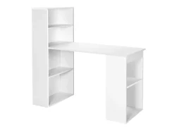 Hot Costway Schreibtisch mit Bücherregal 122 x 56 x 122 cm Weiß
