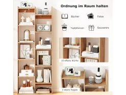 Costway 12-stöckiges Bücherregal mit Anti-Kipp-Sicherungen