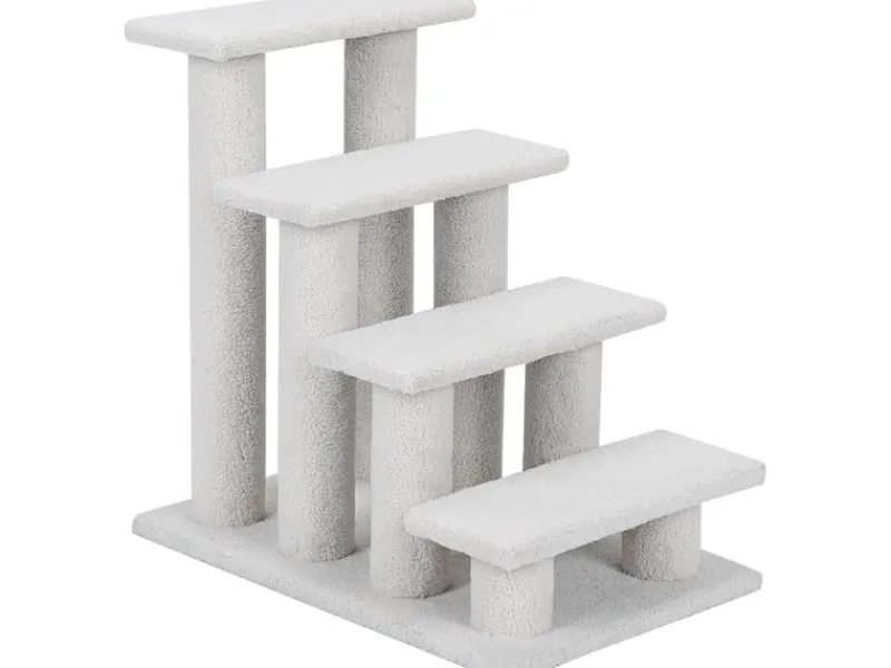 Outlet Costway Tiertreppe Katzentreppe 4 Stufen Haustiertreppe Beige
