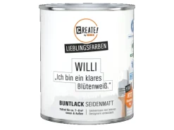 Online CREATE! by OBI Buntlack Lieblingsfarbe Willi Seidenmatt 0,75 l Blütenweiß