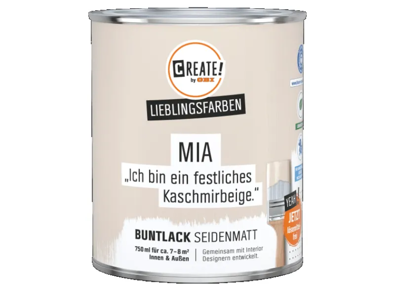 CREATE! by OBI Buntlack Lieblingsfarbe Mia Seidenmatt 0,75 l
