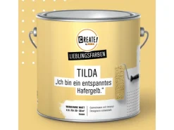 CREATE! by OBI Lieblingsfarben Wandfarbe Tilda matt 2,5 l Hafergelb