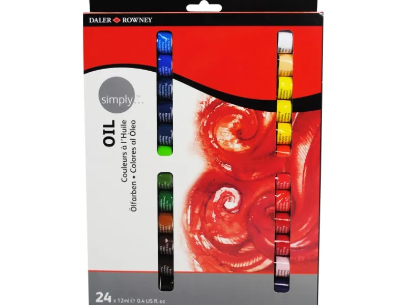 Discount Simply Daler-Rowney Ölfarben-Set mit 24 x 12 ml Farbtuben