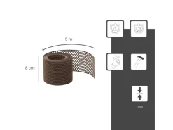 Hot DAPRONA Vogelschutzgitter Lüftungsband PVC 5m x 80mm Belüftung Braun