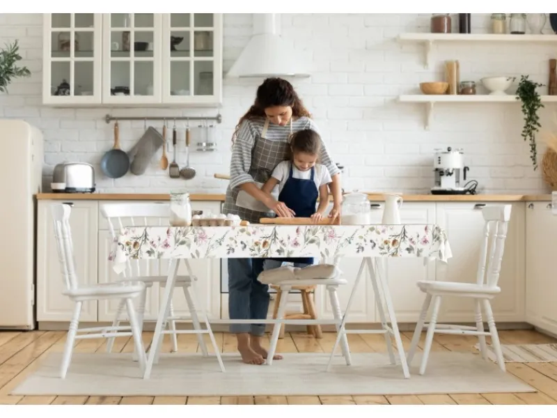 d-c-fix Tischdecke Whisper Flower Blütenmuster 150 cm x 220 cm