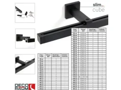 Discount Deco-Raum Gardinenschiene nach Maß 1-Lauf Cube Schwarz 140cm