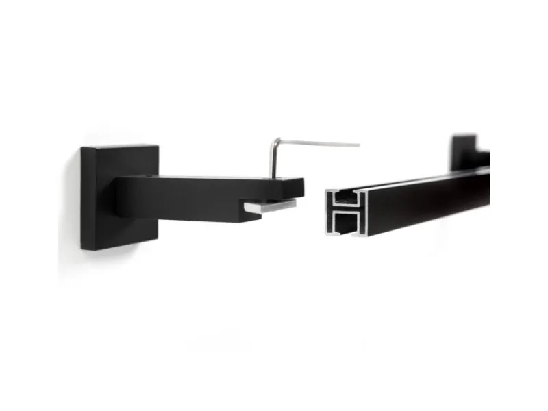 Deco-Raum Gardinenschiene nach Maß 1-Lauf Cube Schwarz 210cm