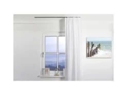 Hot Deco-Raum Gardinenschiene nach Maß 1-Lauf Deckenmontage Minimal 60cm Schwarz