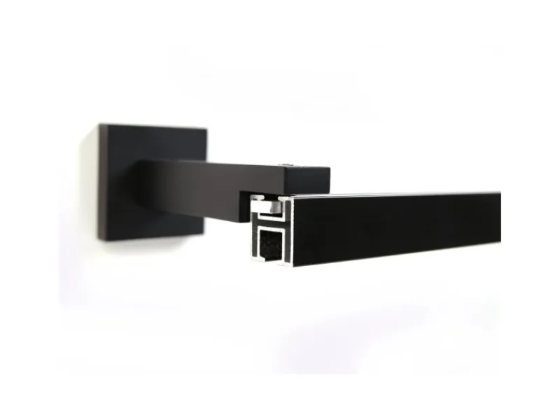 Outlet Deco-Raum Gardinenschiene nach Maß 1-Lauf Cube Schwarz 100cm