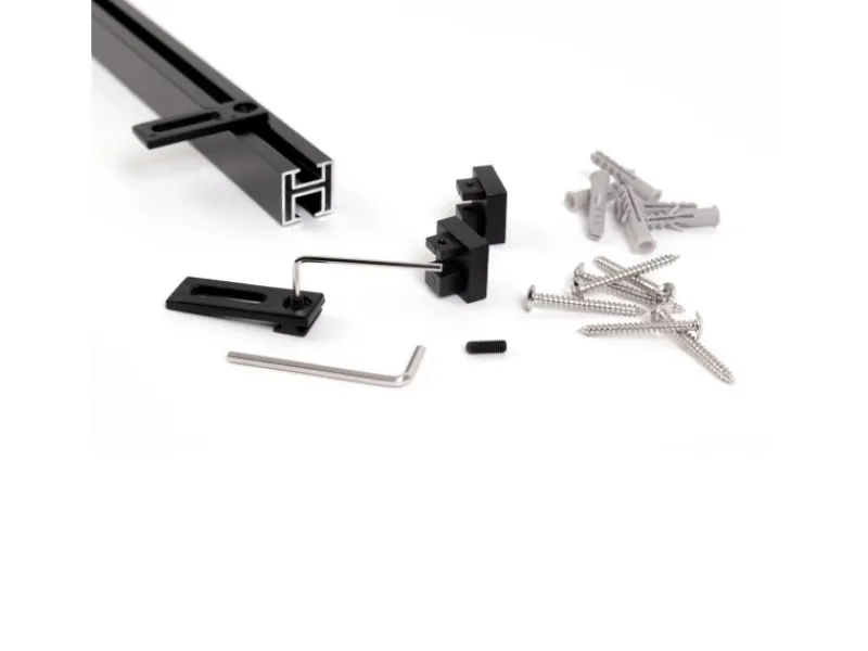 Outlet Deco-Raum Gardinenschiene nach Maß 1-Lauf Cube Schwarz 100cm