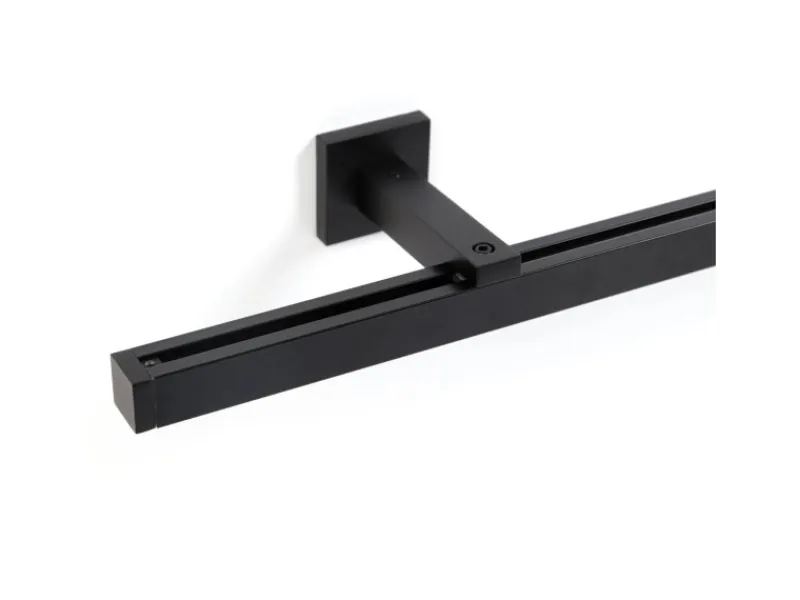 Best Deco-Raum Gardinenschiene nach Maß 1-Lauf Cube Schwarz 540cm