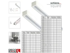 Deco-Raum Gardinenschiene nach Maß 1-Lauf Square 220cm