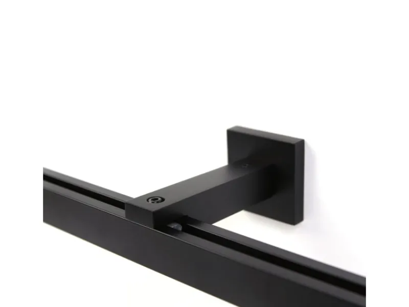 Hot Deco-Raum Gardinenschiene nach Maß 1-Lauf Cube Schwarz 220cm