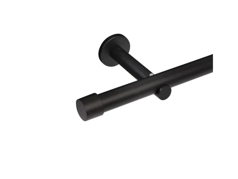 Deco-Raum Gardinenstange nach Maß 1-Lauf Kappe Ø 25mm 190cm