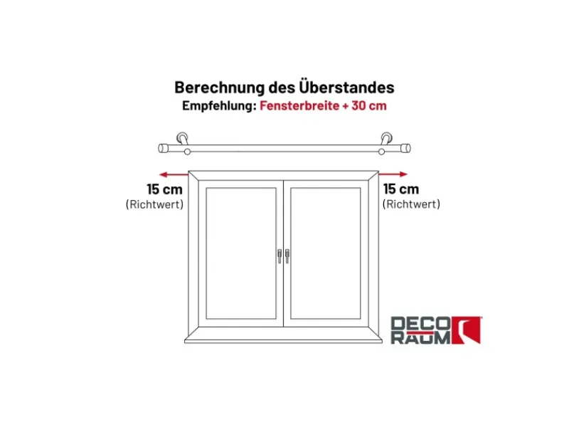 Deco-Raum Gardinenstange nach Maß 1-Lauf Zylinder Ø 25mm 440cm