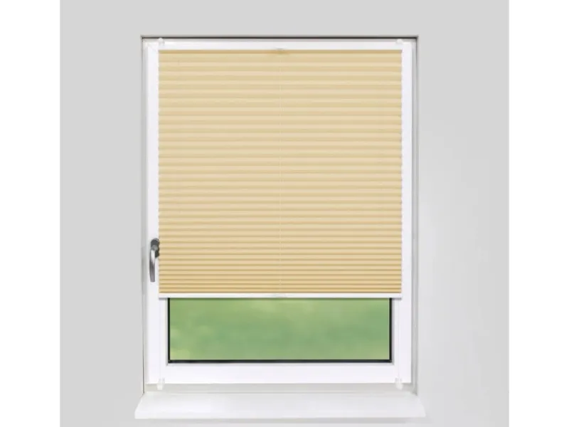 New Deco-Raum Plissee Basic ohne Bohren 40x150cm Blickdicht Klemmfix Beige