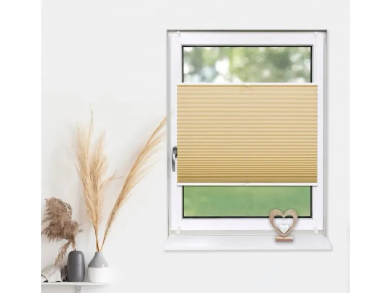 Clearance Deco-Raum Plissee Basic ohne Bohren 110x150cm Blickdicht Klemmfix Beige