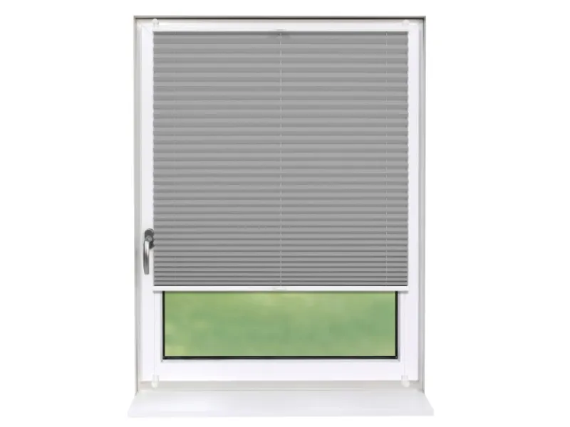 New Deco-Raum Plissee Basic ohne Bohren 95x150cm Blickdicht Klemmfix Grau