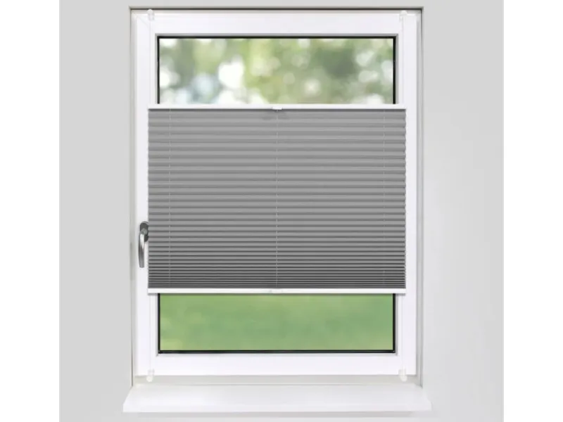 New Deco-Raum Plissee Basic ohne Bohren 95x150cm Blickdicht Klemmfix Grau