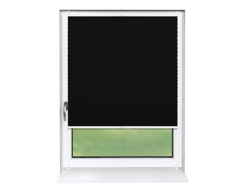 Clearance Deco-Raum Plissee Basic ohne Bohren 75x150cm Blickdicht Klemmfix Schwarz
